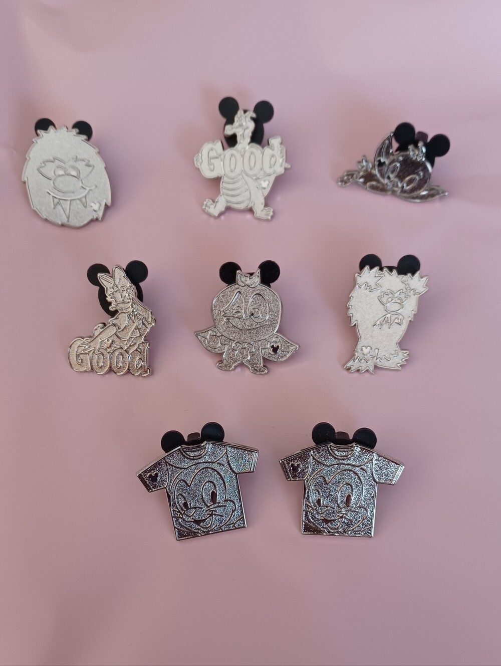 AUTHENTIC 2011 PIN TRADING DISNEY'S HIDDEN MICKEY LOT OF 8 SILVER CHASER NEW